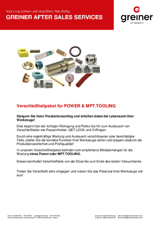 Verschleißteilpaket POWER.TOOLING und MPT.TOOLING
